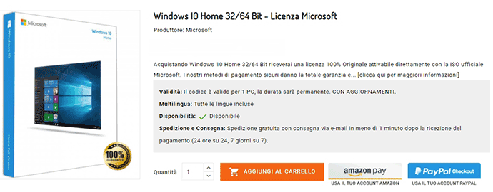 licenza windows 10