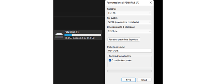 formatta fat32