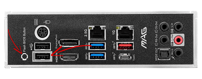 usb pulsante aggiornare