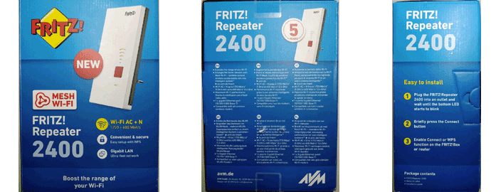 confezione AVM FRITZ!Repeater 2400